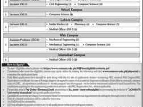 COMSATS-University-Islamabad-Jobs-Advertisement