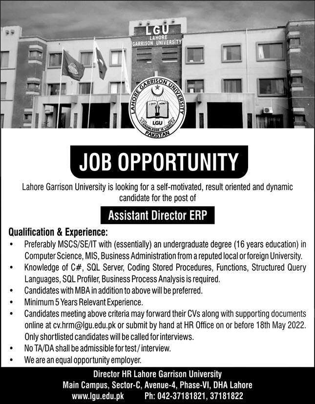 Lahore-Garrison-University-Jobs-Advertisement