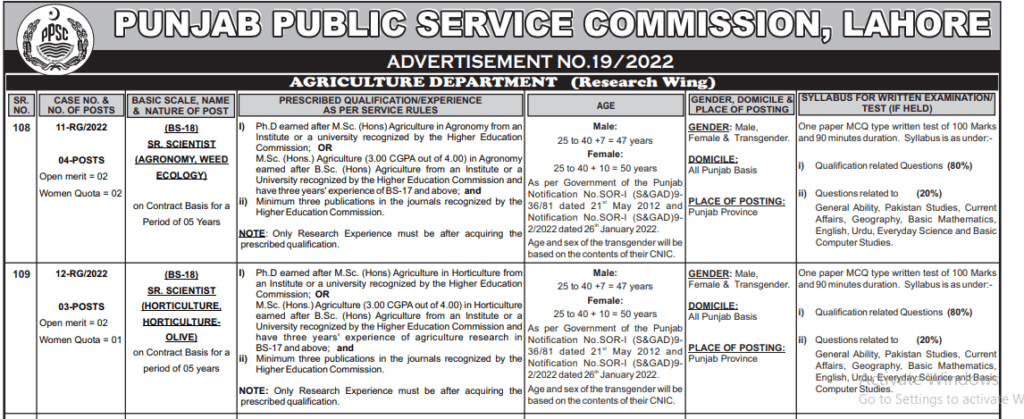 Agricultural Department Jobs Online Apply 2 PPSC-agricultural-department-Jobs-2022