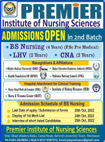 Nursing Admission In Pakistan | PINS Admission 1 PINS-Nursing-Admission-advertisement