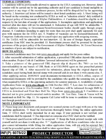 Application Process for DHQ Hospital KPK Jobs