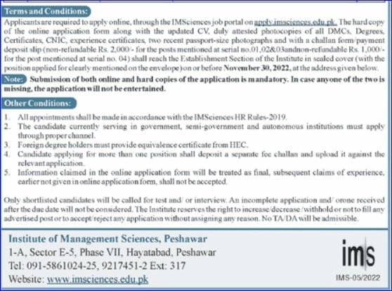 Institute Of Management Science Jobs 1 Application Process for Institute Of Management Science Jobs