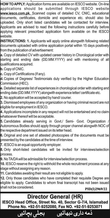 Application Process for Islamabad Electric Supply Company Jobs