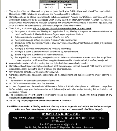 Peshawar Medical And Teaching Institute Jobs Application Process 