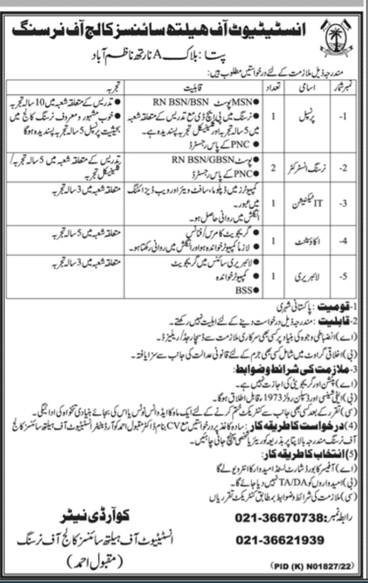 Institute Of Health Science College Of Nursing Jobs