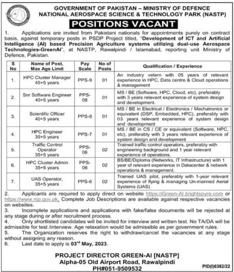 National Aerospace Science And Technology Park NASTP Jobs