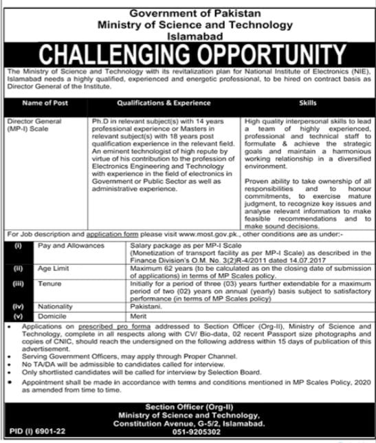 Ministry Of Science And Technology Jobs 2023 