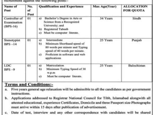 National-Council-For-Tibb-Islamabad-Jobs