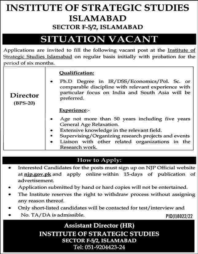 Institute-Of-Strategic-Studies-Jobs Institute-Of-Strategic-Studies-Jobs