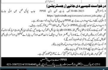 PPHI Sindh Jobs Application process PPHI Sindh Jobs Application process