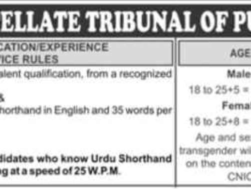 Stenographer-Jobs-Advertisement-Punjab-Revenue-Authority