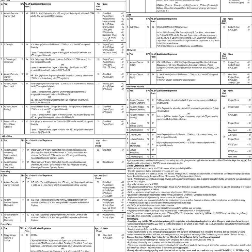 Wapda Jobs 2023