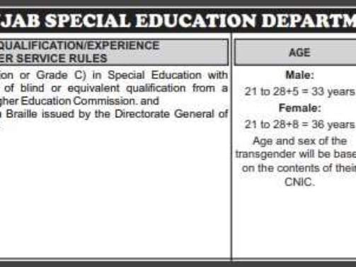 PPSC-Teaching-Jobs-Of-Visually-Impaired-Children-In-Punjab