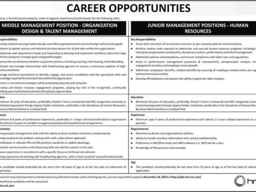 HR-Vcancies-Karachi-In-Multinational-Company