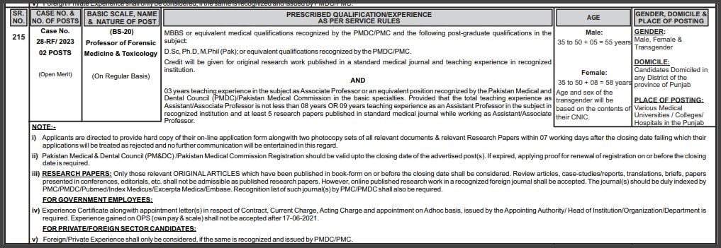 PPSC-Professor-Of-Forensic-Medicine-Jobs-In-Punjab-Health-Department