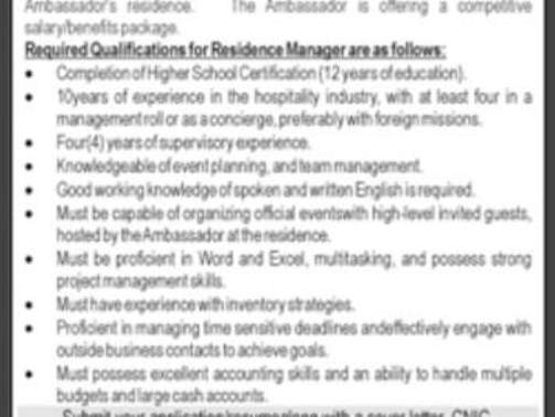 US-Embassy-Islamabad-Residence-Manager-Jobs