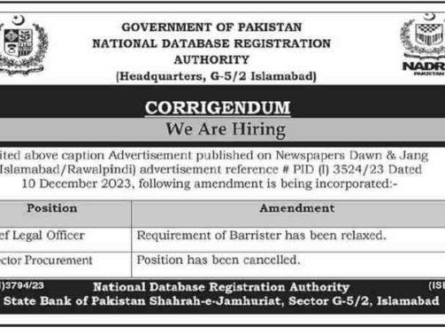 Current-Govt-Job-In-Pakistan-[NADRA-Headquarters-Islamabad]