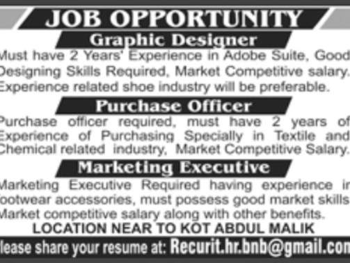 Today-Private-Jobs-In-Lahore-(Graphic-Designer+Purchase-Officer)