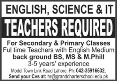 Teaching-Jobs-In-Lahore-Pakistan-[Emglish+Science-Teacher]