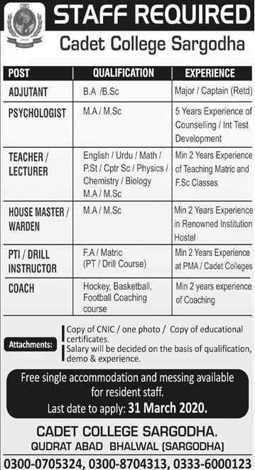 Cadet-College-Sargodha-Jobs-Advertisement