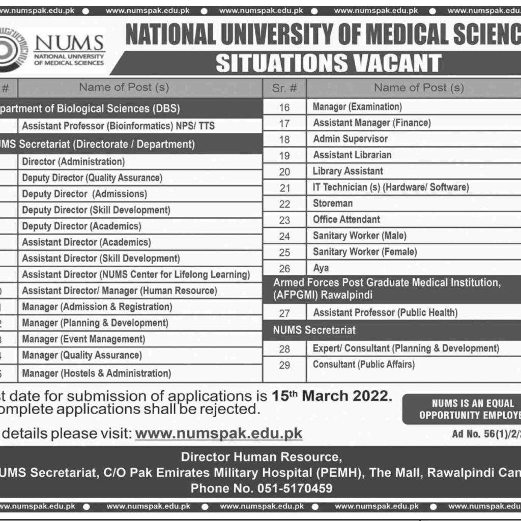 National-University-of-Medical-Sciences-Advertisement