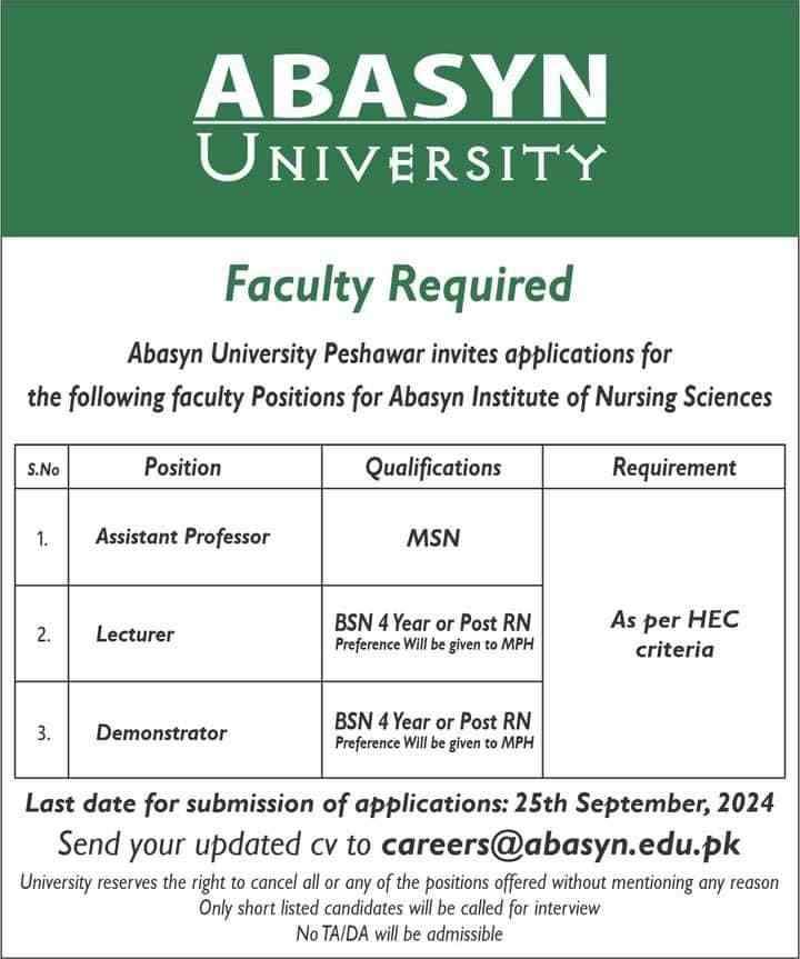 Abasyn-University-Peshawar-Jobs-Jobs-In-University-Online-Apply