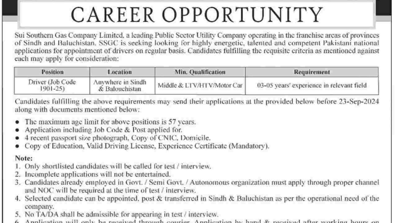 Driver-Jobs-Sui-Southern-Gas-Company-(SSGC)-Jobs-Advertisement