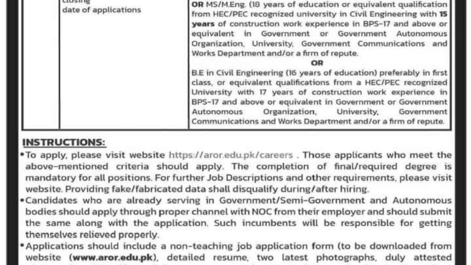 Project-Director-Jobs-At-Aror-University-Latest-Advertisement