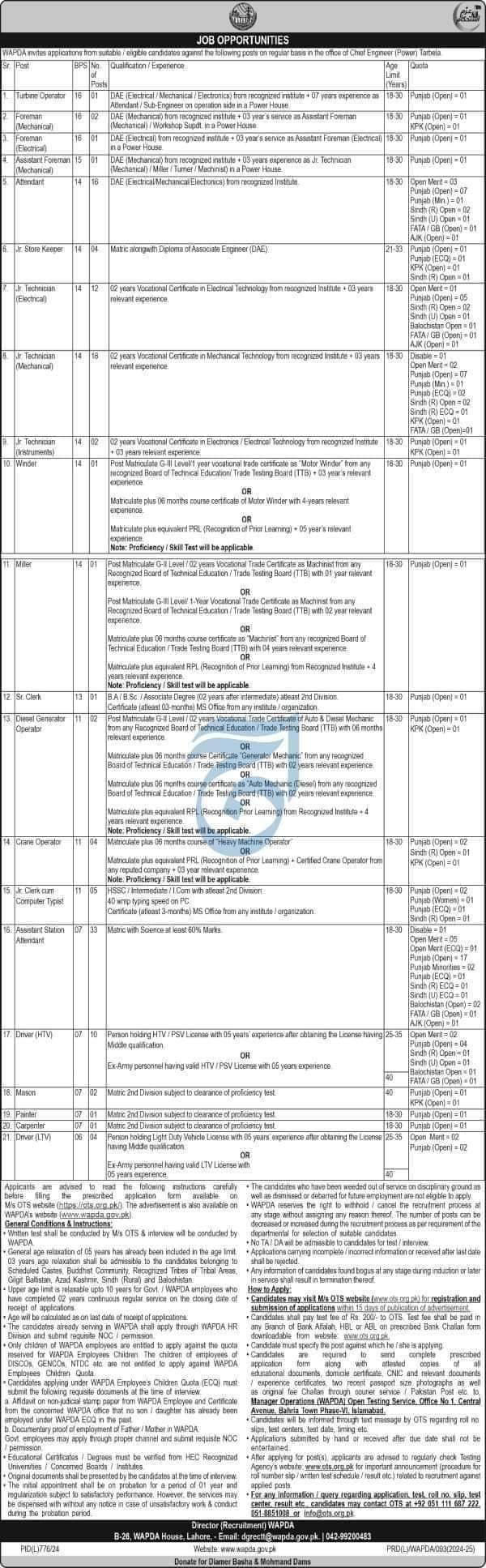 WAPDA-Jobs-Advertisement-WAPDA-Jobs-At-Terbela-Project