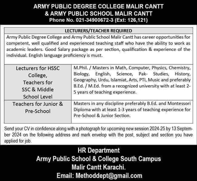 Jobs-At-Army-Public-School-And-College-Online-Apply