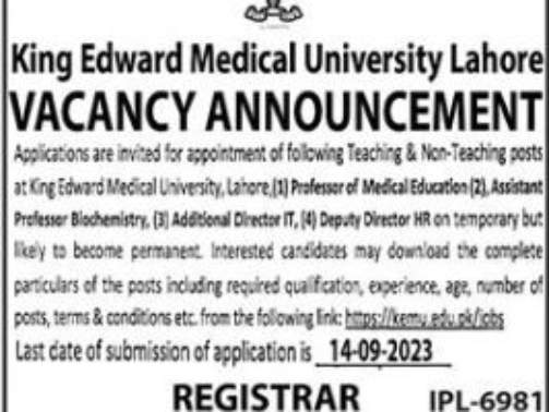 King-Edward-Medical-University-Jobs-KEMU-Jobs