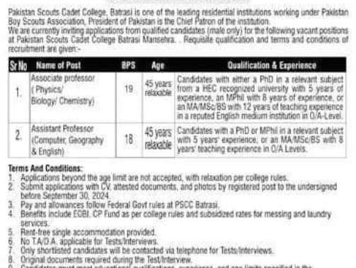 Pakistan-Scouts-Cadet-College-Jobs-Today-Jobs-In-Pakistan