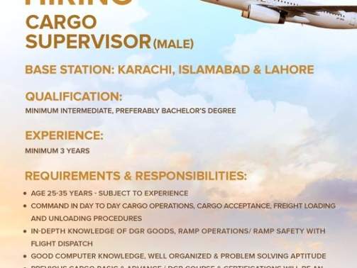 Airline-Jobs-In-Pakistan-Cargo-Supervisor