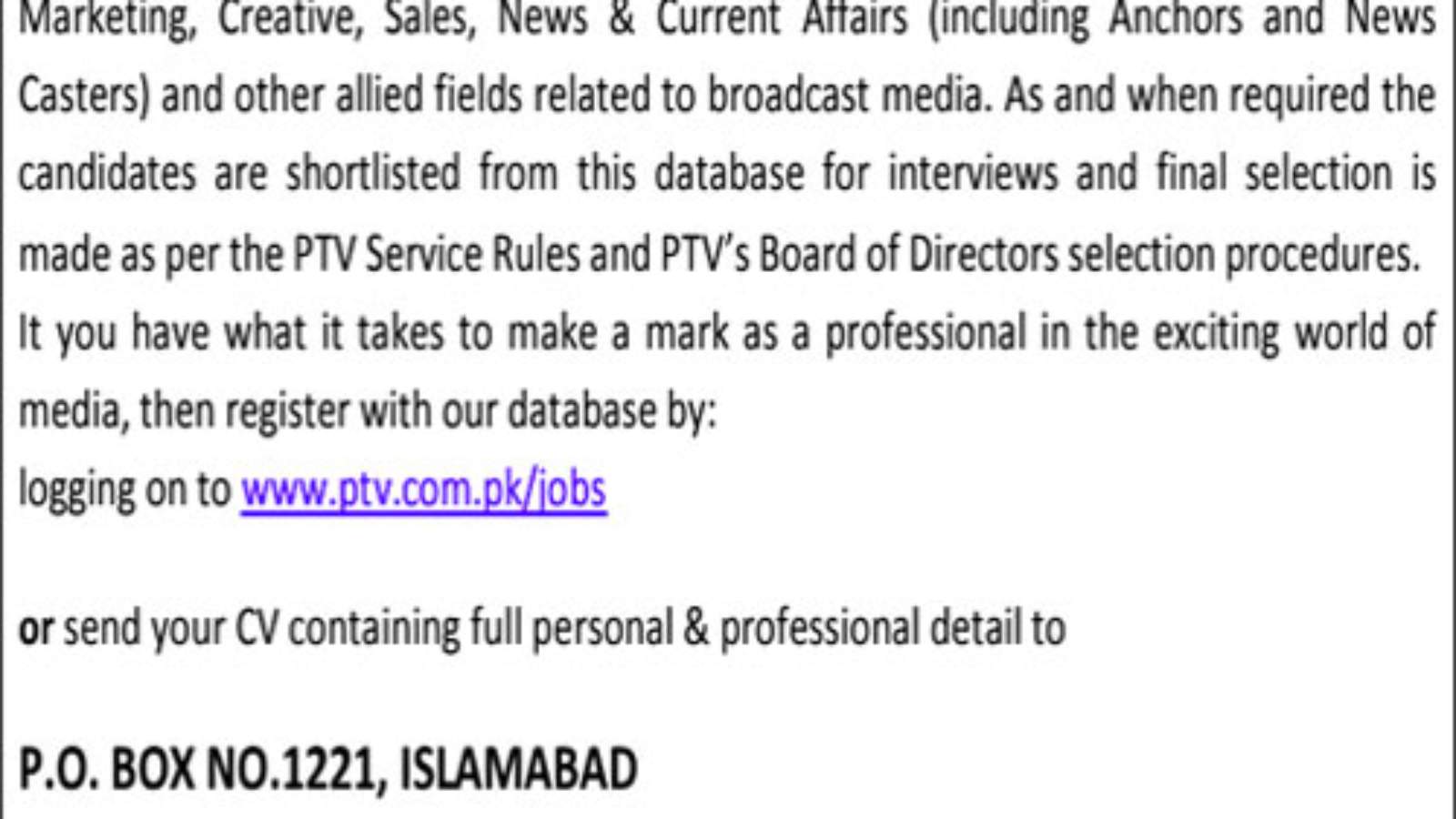 PTV-Jobs-Advertisement