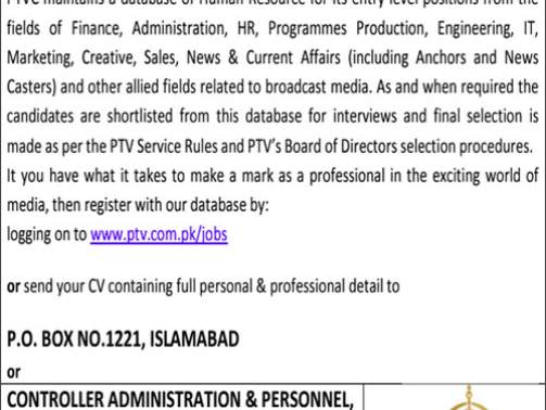 PTV-Jobs-Advertisement